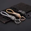 Sleutelhangers Eerlijke Luxe Sleutelhanger Mannen Vrouwen Auto Sleutelhanger Voor Ring Houder Sieraden Lederen Touw Tas Hanger Vaderdag Gift269s