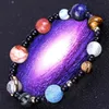 Pulsera de planetas de galaxias del universo, pulsera de piedra de estrella de arena azul, pulseras de galaxia del universo, joyería de moda