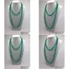 Colliers de perles St0005 Perle turquoise teinte de 8 mm faisant un collier en pierre verte de 42 pouces de long perles naturelles nouées livraison directe Dhgarden Dhox5