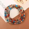 Strand Natural Sugar Heart Agate Multi-Circle Armband