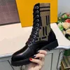 Botas mulheres de malha martin casa outono pano elástico couro costurado letras flor velha fundo grosso rendas até tubo médio marca f e