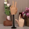 Falsas unhas silicone manicure prática mão realista acrílico nail art manequim treinamento de dedo com suporte de clipe para artistas de salão diy 230909