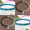 Beaded Mg1595 Strand 4 Mm Black Tourmaline With Sterling Sier Bracelet Hamsa Charm Energy Protection Mini Mala Drop Delivery Dhgarden Dhb8J