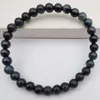 Bracelet de perles œil de tigre bleu gris, brin de 6MM, extensible, 7.5 pouces, bijoux pour femmes, cadeau G540