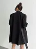 Ternos femininos high street2023 design coreano estilo preto cintura com cinto high-end drape sense blazers para mulher jaqueta de qualidade