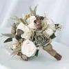 Fleurs de mariage Style européen Bouquet de mariée poche artificielle soie fleur ornement pour cérémonie de fiançailles accessoires de fête