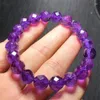 Bangle Natural Faceted Amethyst Armband Fashion Gemstone Crystal Jewelry Women Healing Holiday Gift 1st 9,5mm