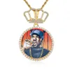 Alta qualidade zircônia feita sob encomenda foto grandes medalhões colar pingente congelado homens cubanos hip hop imagem jóias presente pode livre logotipo personalizado