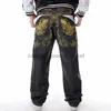 Jeans pour hommes Hommes Street Dance Hiphop Jeans Mode Broderie Noir Lâche Board Denim Pantalon Globale Mâle Rap Hip Hop Plus Taille 30- 220302L230911