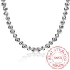 925 Sterling Silber 4mm 8mm 10mm Glatte Perlen Kugelkette Halskette Für Frauen Trendy Hochzeit Verlobung schmuck Tropfen fdda225b