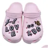 Pièces de chaussures Accessoires Vente en gros PVC Caoutchouc souple Charmes Lettre Chaussures Décoration Lettres de dessin animé Numéro Figure Fournitures de plage pour sabot Dhgc2