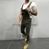 Men's Jeans Cool Designer Brand Jeans Man Pants For Men Pocket Denim Overall Jumpsuit Streetwear Sexy Suspender Pant E217117811L230911