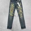 Męskie dżinsy projektant dżinsy męskie fioletowe dżinsy dżinsowe spodnie modowe spodne wysokiej jakości prosta design retro streetwear swobodne spodnie dresowe joggers myte