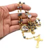 Collane con ciondolo 31 tipi Fatti a mano Religione Croce Collana unisex Rosario Cattolico Cristiano Perline Catena di preghiera Accessori per gioielli