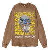 Heren Hoodies Mannen Brief Katoenen T-shirt Persoonlijkheid Vintage Casual Tops Oversize Tee Kleding Man Korte Mouw Oversized Sweatshirt Los