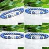 Perlé Mg0740 Bracelet d'énergie de yoga de charme d'éléphant 6 mm A Grade Lapis Lazi naturel Bonne chance Guérison Drop Livraison Bijoux Soutien-gorge Dhgarden Dhcpb