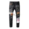 Jeans masculinos designer jeans homens carta marca branco preto rock revival calças motociclista calças homem calça buraco quebrado bordado tamanho 28-40 qualidade top x0911