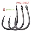 Mustad Sea Fishing Hooks 10827 Fishhook 4X Strong Hook Live Bait High Carbon Steel Barbed Hook Sturgeon Carp Tuna Jig Hook Pesca 2233Z