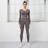 Women's Two Piece Pants Suits Push Up Contour Gym Sport Women Slim Running Yoga Cycling Sets Leggins Outfit Mallas