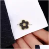 Boutons de manchette Fleur d'or Chemise française Boutons de manchette Bijoux Bouton de manchette pour hommes Marque Mode Lien Groom Bouton Drop Livraison Cravate Fermoirs Punaises Dhyhw