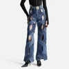 Pantaloni da donna Donna Streetwear Ritaglio Scava Fuori Criss Cross Straight Flare Denim 2023 Autunno Jeans a gamba larga Pantaloni Office Lady