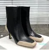 Costura de couro com cores contrastantes Botas da moda Sapatos femininos ao ar livre botas de grife de luxo calçados de fábrica