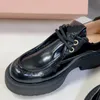 2023 가을 패션 클래식 두꺼운 밑창 레이스 업 정품 가죽 여자 신발