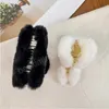 Winter Pelzigen Kunstpelz Haar Krallen Haarnadel Acryl Krabben Clip Einfarbig Elegante Haarspangen Plüsch Kopf-kleid Frauen Haar zubehör