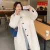 Futro damskie S-9xl moda odzież Plus rozmiar młoda kobieta szczupła jagnięce z długim rękawem płaszcz zimowy