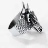 Cluster Rings ChainsPro Men's Powerful Stainless Steel/Black/Gold Plated Dragon Ring Heavy Punk Head Signet For Men CP949