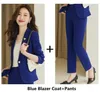 Calças femininas de duas peças de alta qualidade tecido formal mulheres ternos de negócios com jaquetas casaco senhoras profissionais pantsuits blazers feminino