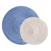 Table Mats Nordic Style Cotton Yarn Dinner Placemat Round Ramie Woven Cup Mat Heat Insulation Plate Anti-scald Non-Slip