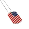 Tide Marque Drapeau National Américain Carte Militaire Armée USA Dog Tag Pendentif Collier Hip Hop Hommes Femmes En Acier Inoxydable 316L Punk Bijoux