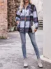 Damesjassen Dames S Geruite Overhemden Casual Revers Button Down Plaid Met Zakken Herfst Winter Esthetische Kleding