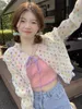 Blusas de mujer Color Lunares Camisa fina de protección solar Manga larga Diseño de verano Sense Chaqueta corta Top de estudiante