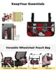 Storage Bags Flower Red White Black Chrysanthemum Wheelchair Bag With Pockets Armrest Side Electric Scooter Walking Frame Pouch