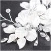 Headpieces Crystal Pearl Flower Hair Clips Bridal Floral Style Barrette Bride Hairpins Headwear smycken brudtärna Tillbehör släpper de dh5de