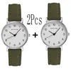 ساعة معصم 2 PCS Womens Quartz Watch Set Set Girls Girls Gift Fashion Strendy مع Lady