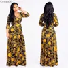 Plus Size 3XL Dresses For Women Maxi dresses Spring Fall V Neck Floral Printed Ruffle Lace Up Casual Dress Women Outfits