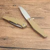 Promotion G3552 Flipper Folding Knife 8Cr13Mov Satin Drop Point Blade Sand G10 with Stainless Steel Sheet Handle Ball Bearing Outdoor EDC Pocket Folding Knives