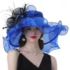 Sombreros de ala ancha Sombrero de niñas para boda Po Props Verano Fiesta al aire libre Delicado Bowknot Mujeres Dropship