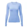 lu07 Womens Swift Shirt Yoga Lange Mouw Effen Kleur Sport Vormgeven Taille Strakke Fitness Shirts Sportkleding Vrouwen Top154d