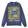 Heren Hoodies Mannen Brief Katoenen T-shirt Persoonlijkheid Vintage Casual Tops Oversize Tee Kleding Man Korte Mouw Oversized Sweatshirt Los