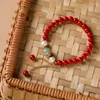 Strand Vintage Cinnabar Armband Vrouw Een Jade Transfer Kraal Natuurlijke Ruwe Minerale Imperial Zand Cadeau Voor Godin