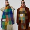 Szaliki damska zimowa marka kaszmirowa szalik Rainbow Grid szal dla mężczyzn i kobiet G1120