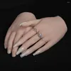 Unhas falsas prática de unhas mão silicone líquido realista manicure acrílico manequim treinamento de dedo flexível dobrável para artistas de salão de beleza diy