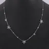 Necklace Earrings Set Europe And The United States Fashion Trend Sweet Star Five-Pointed Long Chain Earring Girl