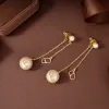 6 Style Designer Pearl Earrings Ladies Stud Earrings Luxury Gold Crystal Double V 925S Silver Jewellery Classic Classic High End G239125PE-3