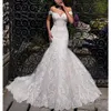 Aso Ebi Vestidos de novia de sirena con apliques dorados Vestidos de novia con hombros descubiertos Robe De Soiree 328 328