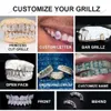 Custom Fashion Hip Hop Jewelry 925 Sterling Silver Iced Out Vvs Diamond Round Cut Honeycomb Moissanite Teeth Grillz for Mens